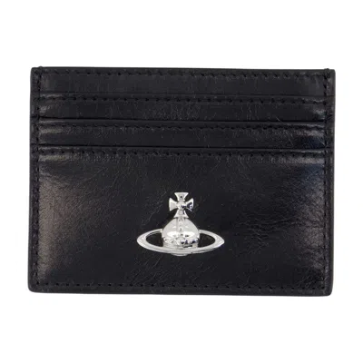 Vivienne Westwood Flat Card Holder In Black