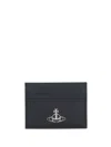 Vivienne Westwood Card Holder Flat Small Leather Goods Black In Black