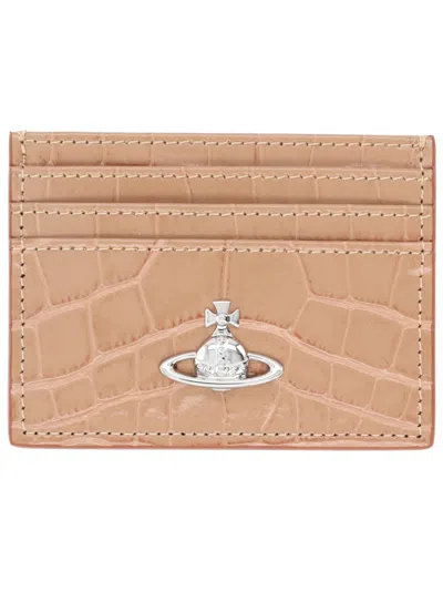 Vivienne Westwood "flat" Card Holder In Brown