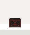 Vivienne Westwood Flat Card Holder Laser Cut Leather Shiny-black-red One Size Men In Multi