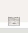 Vivienne Westwood Flat Card Holder Metallic Crinkle Warm-silver One Size Women