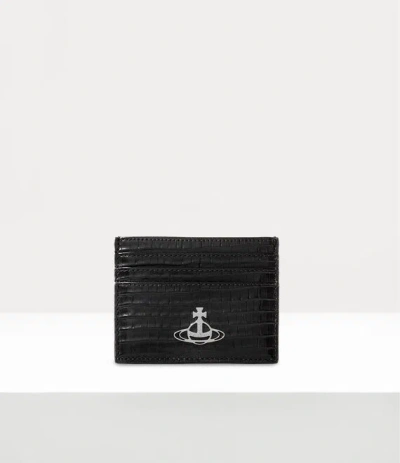 Vivienne Westwood Flat Card Holder Mini Croc-embossed Black One Size Women