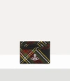 Vivienne Westwood Flat Card Holder Saffiano Printed Chelsea-tartan One Size Women In Black
