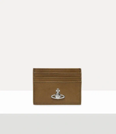 Vivienne Westwood Flat Card Holder Shiny Veget Tanned Oyster-grey One Size Women