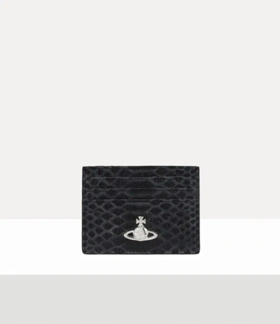 Vivienne Westwood Flat Card Holder Snake-effect Leather Dark-grey One Size Women