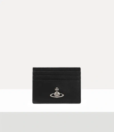 Vivienne Westwood Flat Card Holder Shiny Veget Tanned Black One Size Women In Red