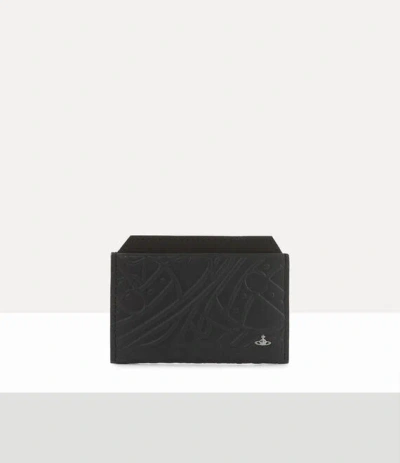 Vivienne Westwood Flat Card Holder Tangled Orb Leather Black One Size Men