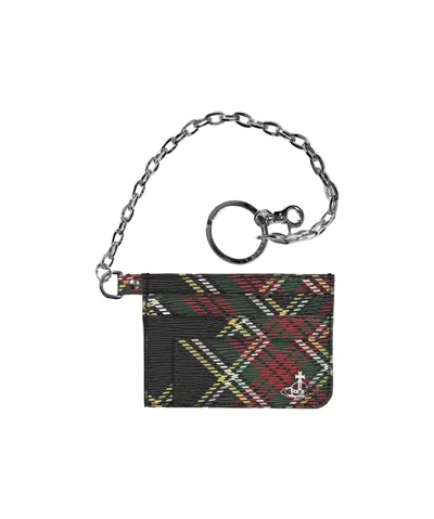 Vivienne Westwood Flat Chain Card Holder In Black