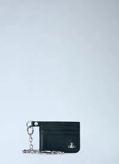 Vivienne Westwood Flat Chain Card Holder In Black