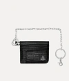 Vivienne Westwood Flat Chain Card Holder Mini Croc-embossed Black One Size Unisex In Black