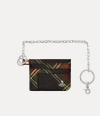 Vivienne Westwood Flat Chain Card Holder Saffiano Leather Printed Chelsea- One Size Unisex