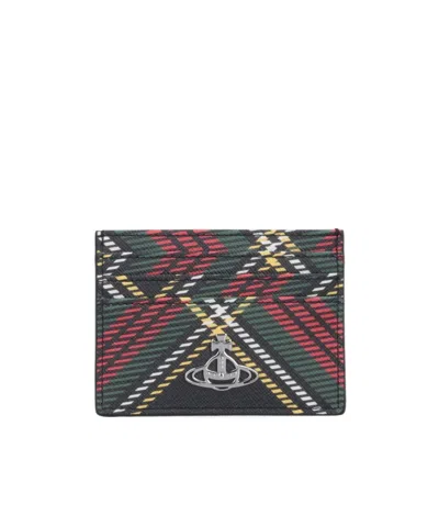 Vivienne Westwood Compact Checkered Wallets Plaid Pattern In Multi