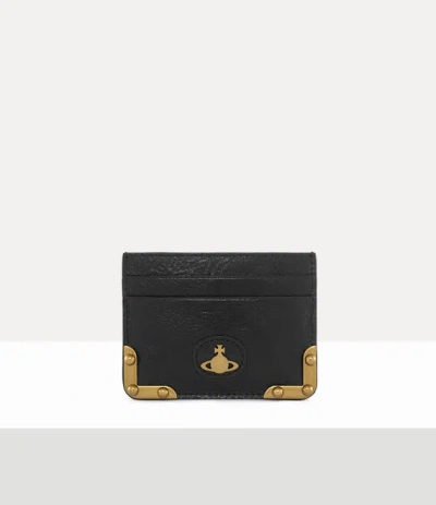 Vivienne Westwood Flat Orb Card Holder Leather Black One Size Women