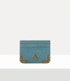 Vivienne Westwood Flat Orb Card Holder Leather Blue One Size Women In Blue