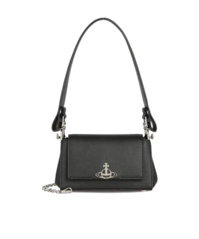 Vivienne Westwood Flip Shoulder Bag In Black