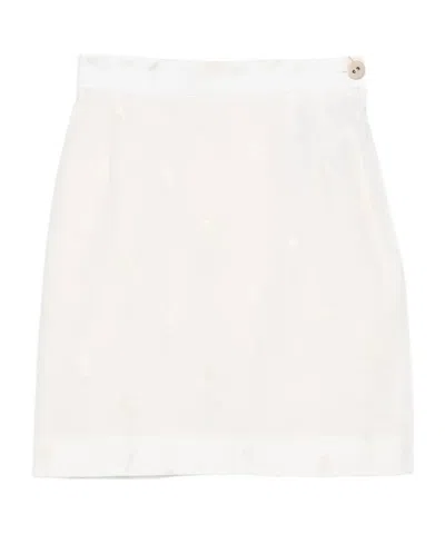 Vivienne Westwood Floral A-line Mini Skirt In White