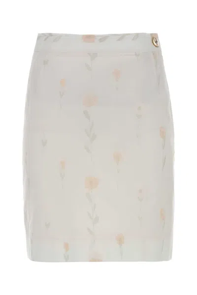 Vivienne Westwood High Waist Floral Cotton Blend Mini Skirt In Multi