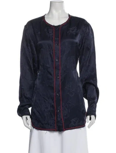Pre-owned Vivienne Westwood Floral Print Long Sleeve Blouse In Multi