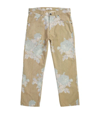 Vivienne Westwood Wide-leg Floral Print Trousers In Beige