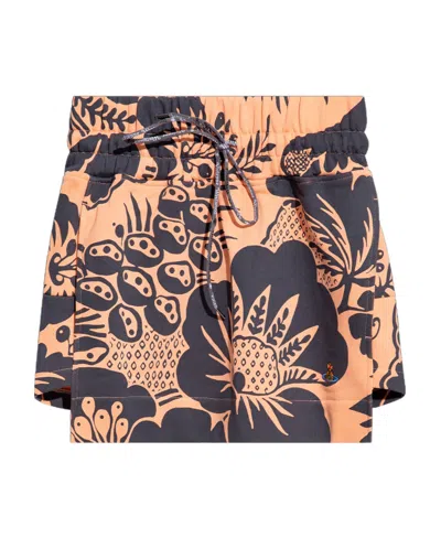 Vivienne Westwood Floral Printed Mini Skirt In Black