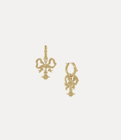 Vivienne Westwood Florindella Earrings Gold-jonquil-crystal Gold-jonquil-crystal Women In Brown