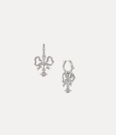 Vivienne Westwood Florindella Earrings Platinum-violet-crystal Platinum-violet-crystal Women In Black