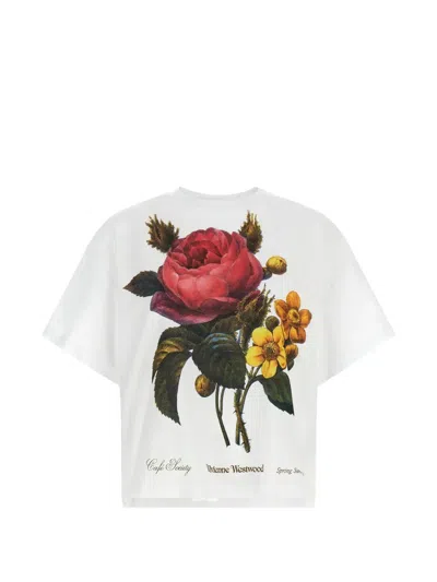 Vivienne Westwood Flower Box Graphic Floral Print T Shirt In White
