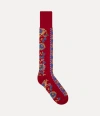 Vivienne Westwood Flower Stripe High Socks Flower Stripe Red 6-8 Unisex In Red