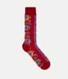 Vivienne Westwood Flower Stripe High Socks Flower Stripe Red 6-8 Unisex In Red
