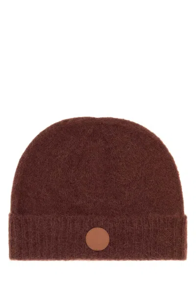 Vivienne Westwood Fluffy Alpaca-blend Beanie Hat In Brown