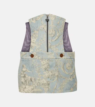 Vivienne Westwood Foam Corset Cotton Miniskirt In Blu