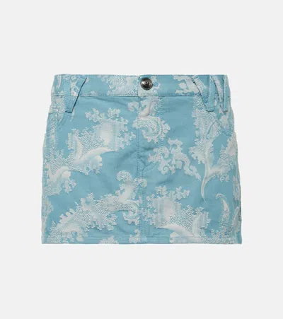 Vivienne Westwood Foam Coral-jacquard Cotton Mini Skirt In Blue