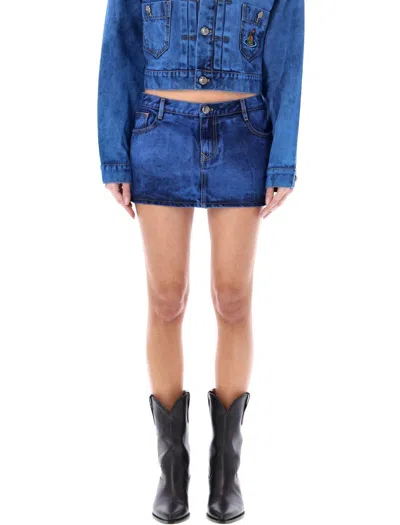 Vivienne Westwood Foam Mini Denim Skirt In Blu