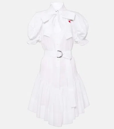 Vivienne Westwood Football Heart Mini Cotton Shirt Dress In White