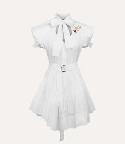 Vivienne Westwood Football Heart Shirt Dress In White