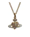 Vivienne Westwood Four-leaf Clover Heart-shaped Pendant In Yellow