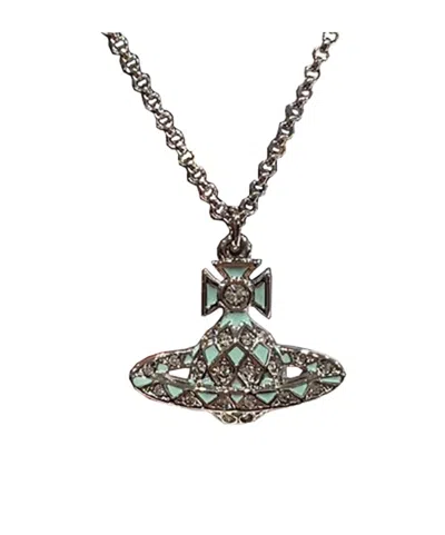 Vivienne Westwood Four-leaf Clover Planet Pendant In Gray