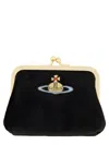 Vivienne Westwood Granny Frame Orb Velvet Tote Bag In Black