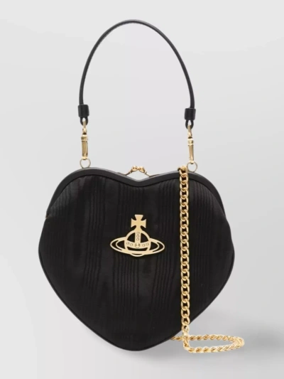 Vivienne Westwood Frame Heart Shoulder Bag In Black