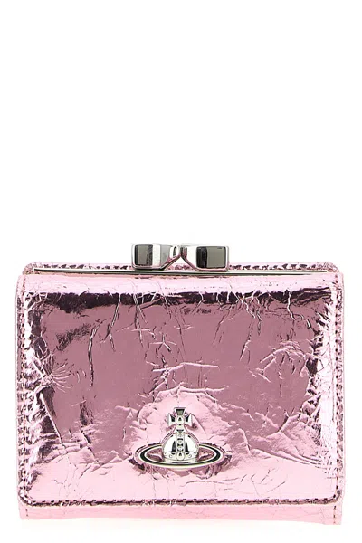 Vivienne Westwood Crinkle-effect Wallet In Pink