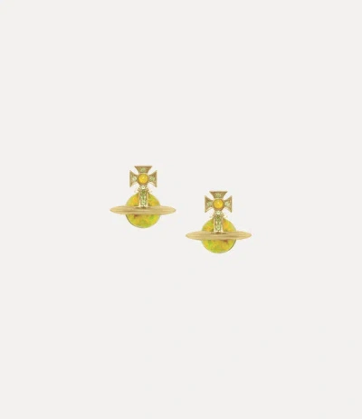Vivienne Westwood Franca Earrings Gold-peridot-cz-golden-synthetic-opal Gold-peridot-cz-golden-synthetic-opal Women