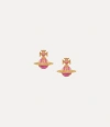 Vivienne Westwood Franca Earrings Gold-red-cz-pink-synthetic-opal Gold-red-cz-pink-synthetic-opal Women In Gold-red-cz-pink-synthetic-opal
