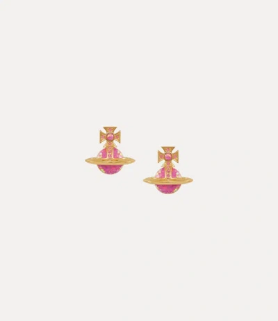 Vivienne Westwood Franca Earrings Gold-red-cz-pink-synthetic-opal Gold-red-cz-pink-synthetic-opal Women