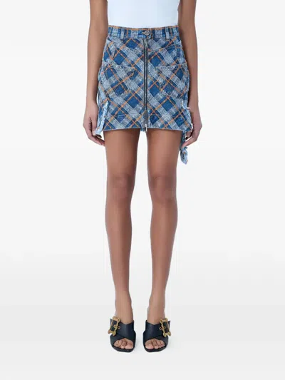 Vivienne Westwood Zip-front Mini Skirt In Blue