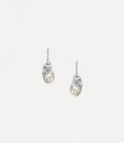 Vivienne Westwood Freda Earrings In Platinum-creamrose-pearl-black-patina