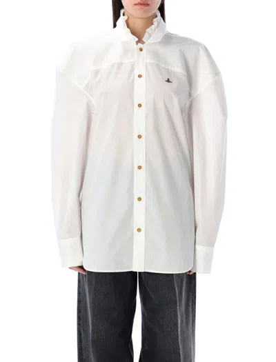 Vivienne Westwood Frilly Football Shirt In White