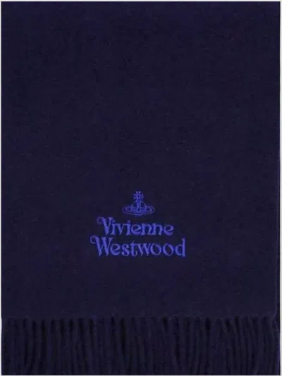 Vivienne Westwood Fringe Detail Rectangular Scarf Accessory In Brown