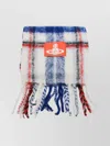 Vivienne Westwood Multicolor Scarf With Orb Patch On The Front And All-over Check Motif In Wool Unisex In Multi