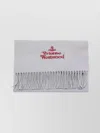 Vivienne Westwood Fringe Detailed Rectangular Scarf Accessory In Gray