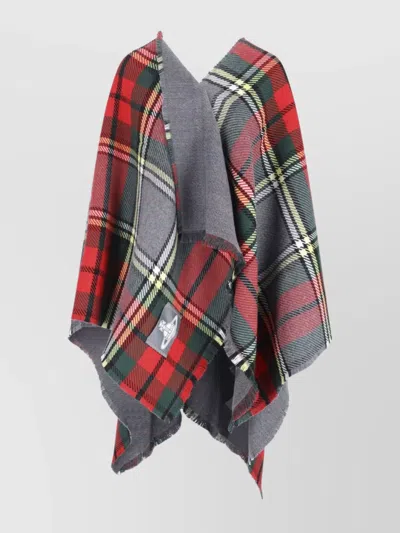 VIVIENNE WESTWOOD FRINGED PLAID PATTERN SCARF ACCESSORY